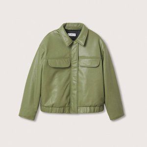 Mango faux leather bomber jacket